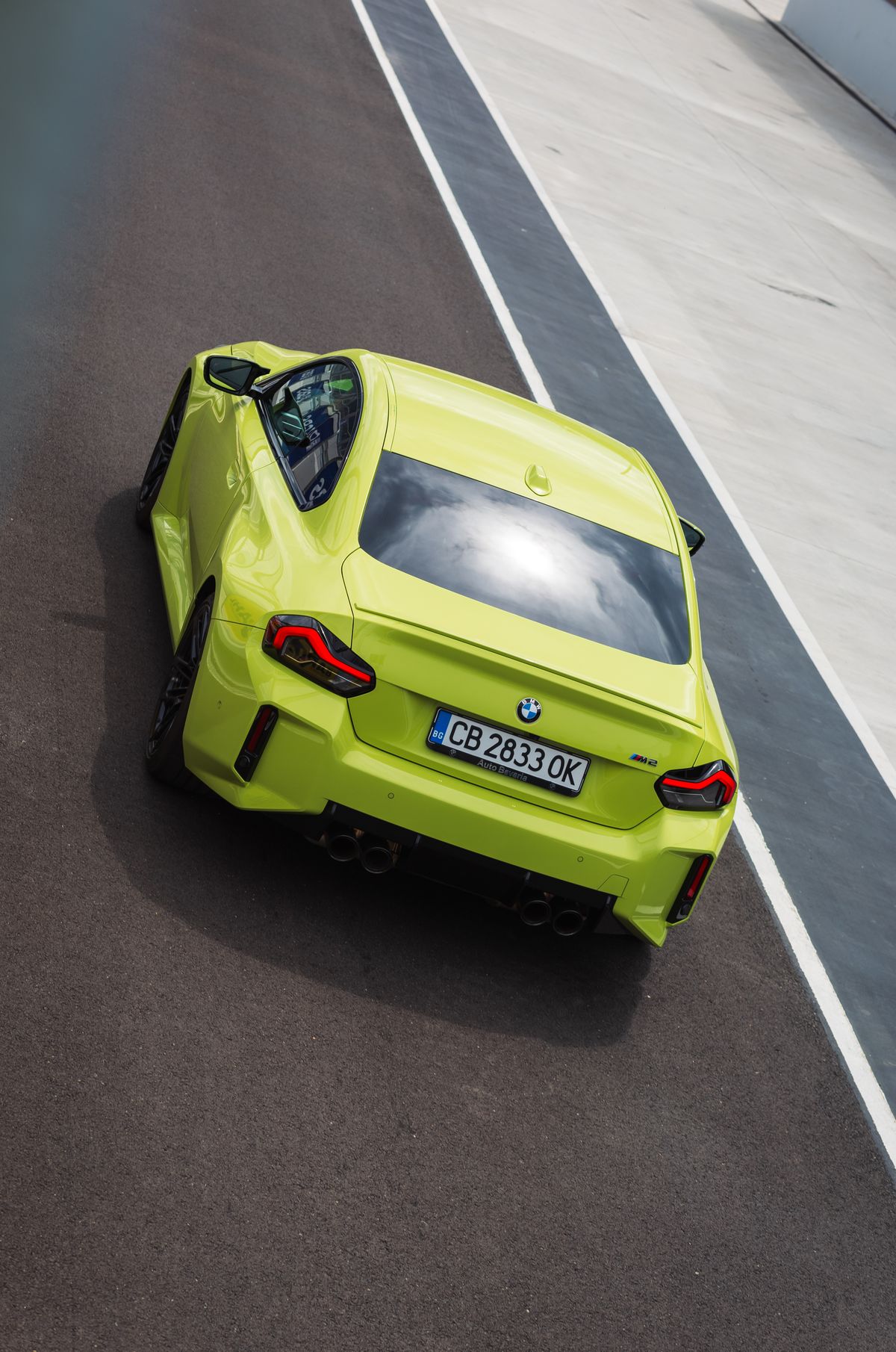 From above: M2 on track