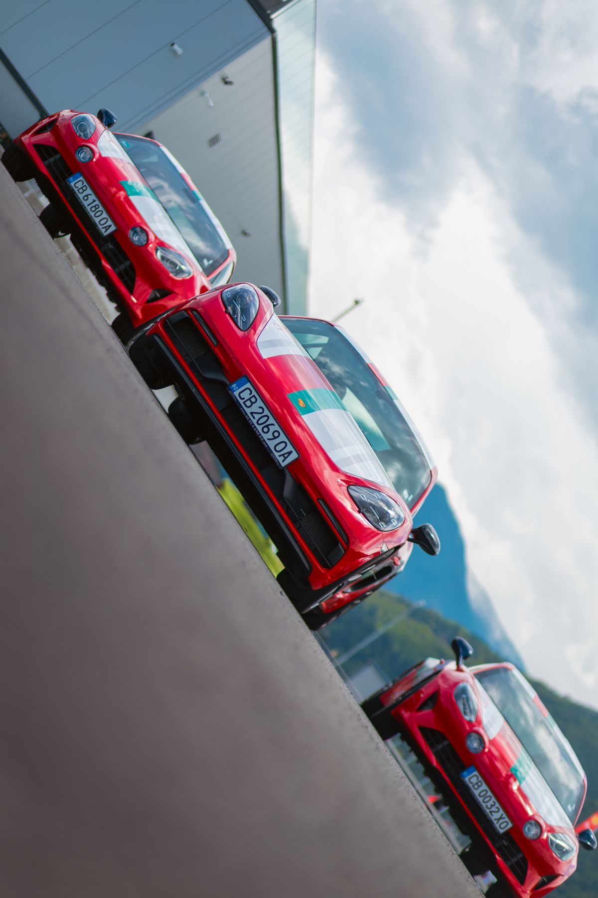 Alpine line-up in the paddock